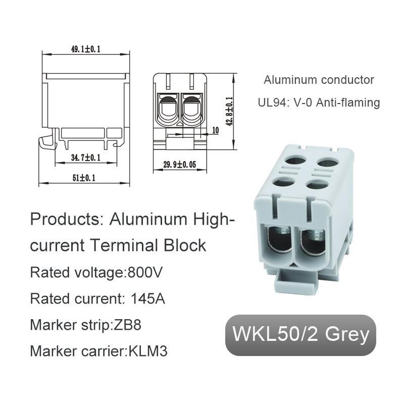 Doppeleingang Aluminium -Terminalblock